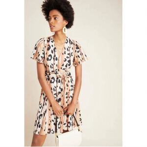 Anthropologie Hutch Blaise Leopard  Print Wrap Dress